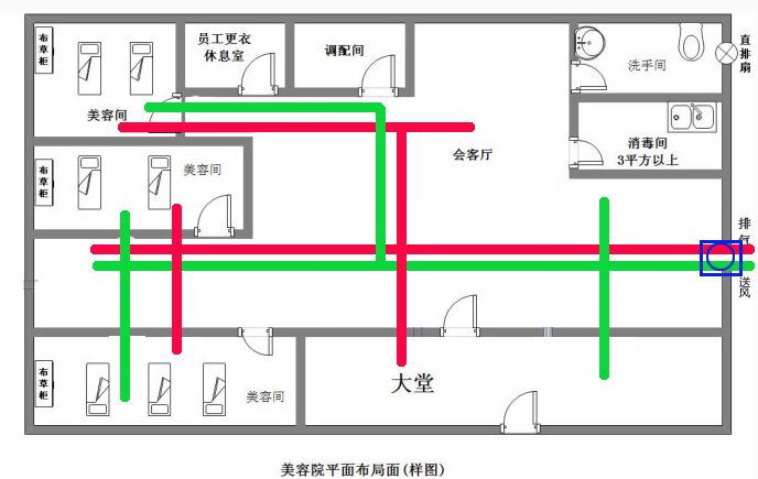 美容美發(fā)店新風系統(tǒng)設(shè)計圖